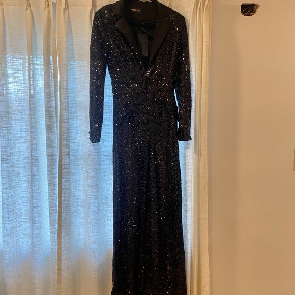Fashion nova black sequence jumpsuit - Picture 8 of 8